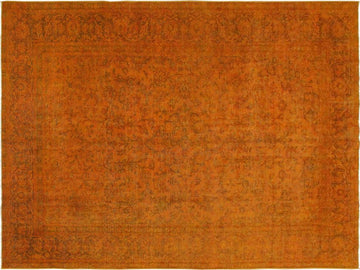handmade Vintage Orange Green Hand Knotted RECTANGLE 100% WOOL area rug 8x11